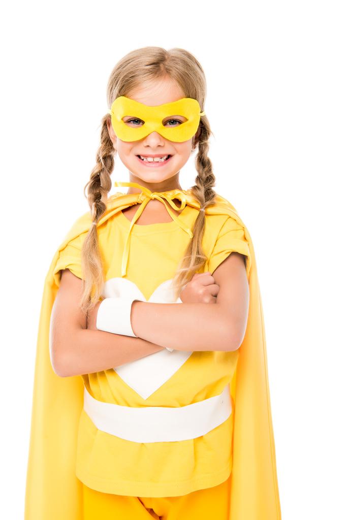superhero κορίτσι με σταυρωμένα χέρια - Φωτογραφία, εικόνα