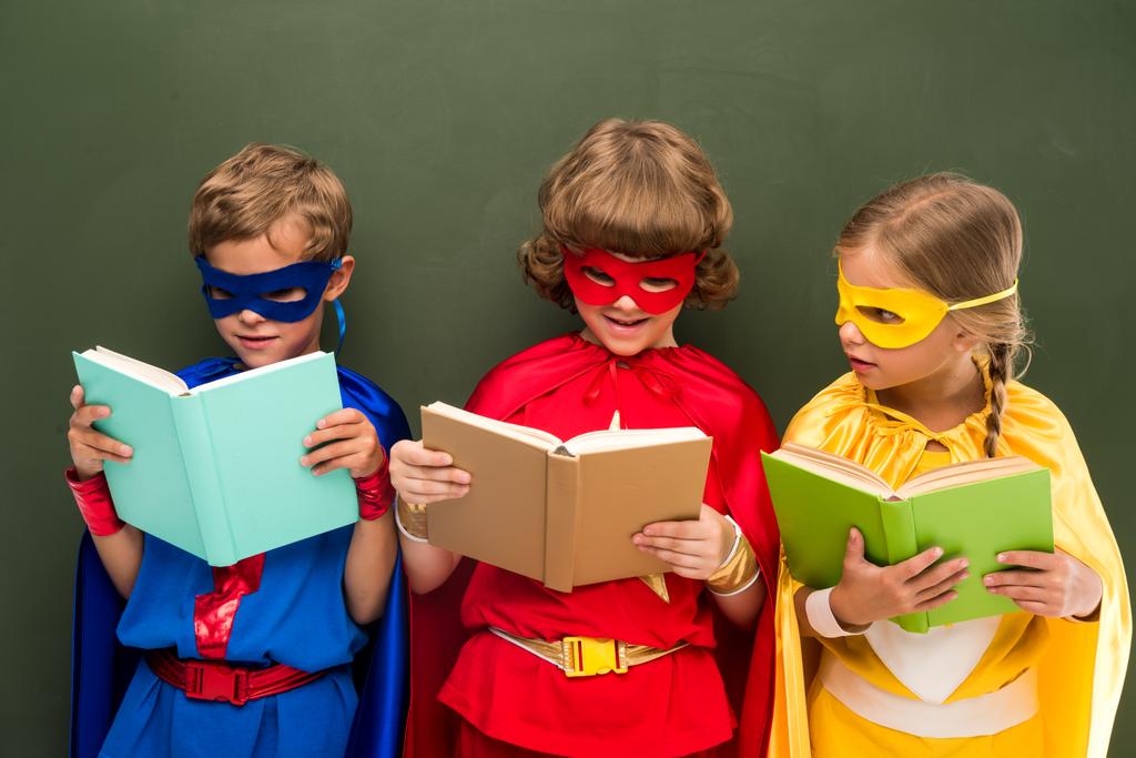 superheroes reading books - Photo, Image