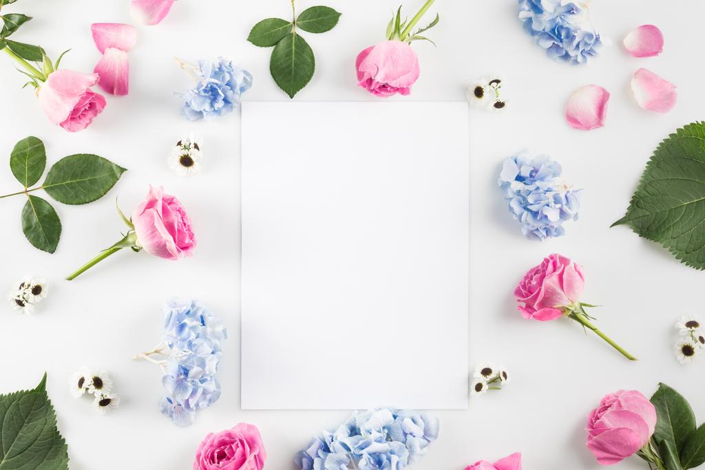 flowers and blank card - Photo, Image