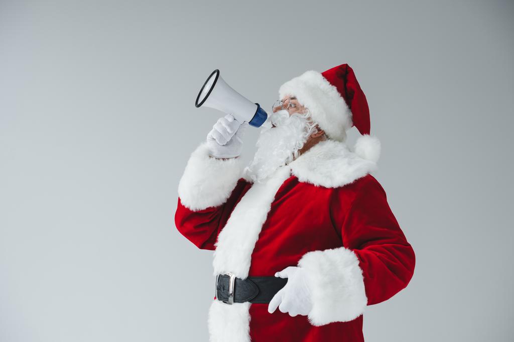 Papai Noel com megafone
 - Foto, Imagem