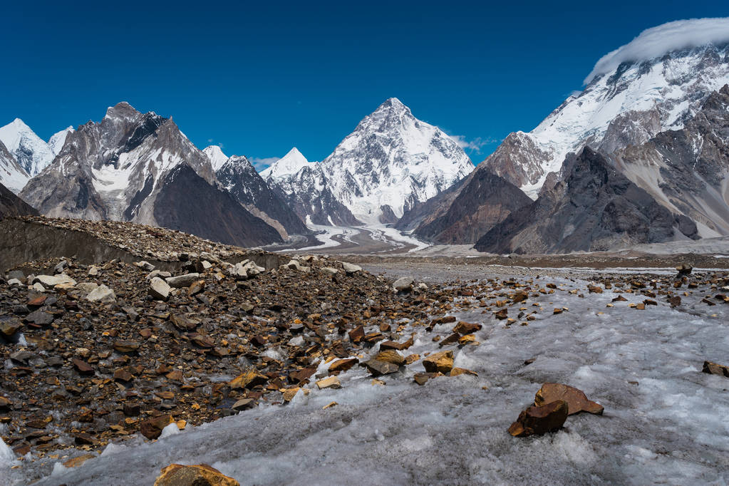 K2 vuoren huippu, toiseksi lahjakkain huippu maailmassa, Karakorum, P
 - Valokuva, kuva