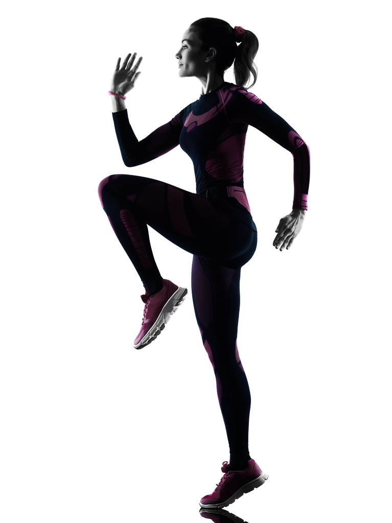 donna corridore corsa jogger jogging ombra silhouette isolata
 - Foto, immagini