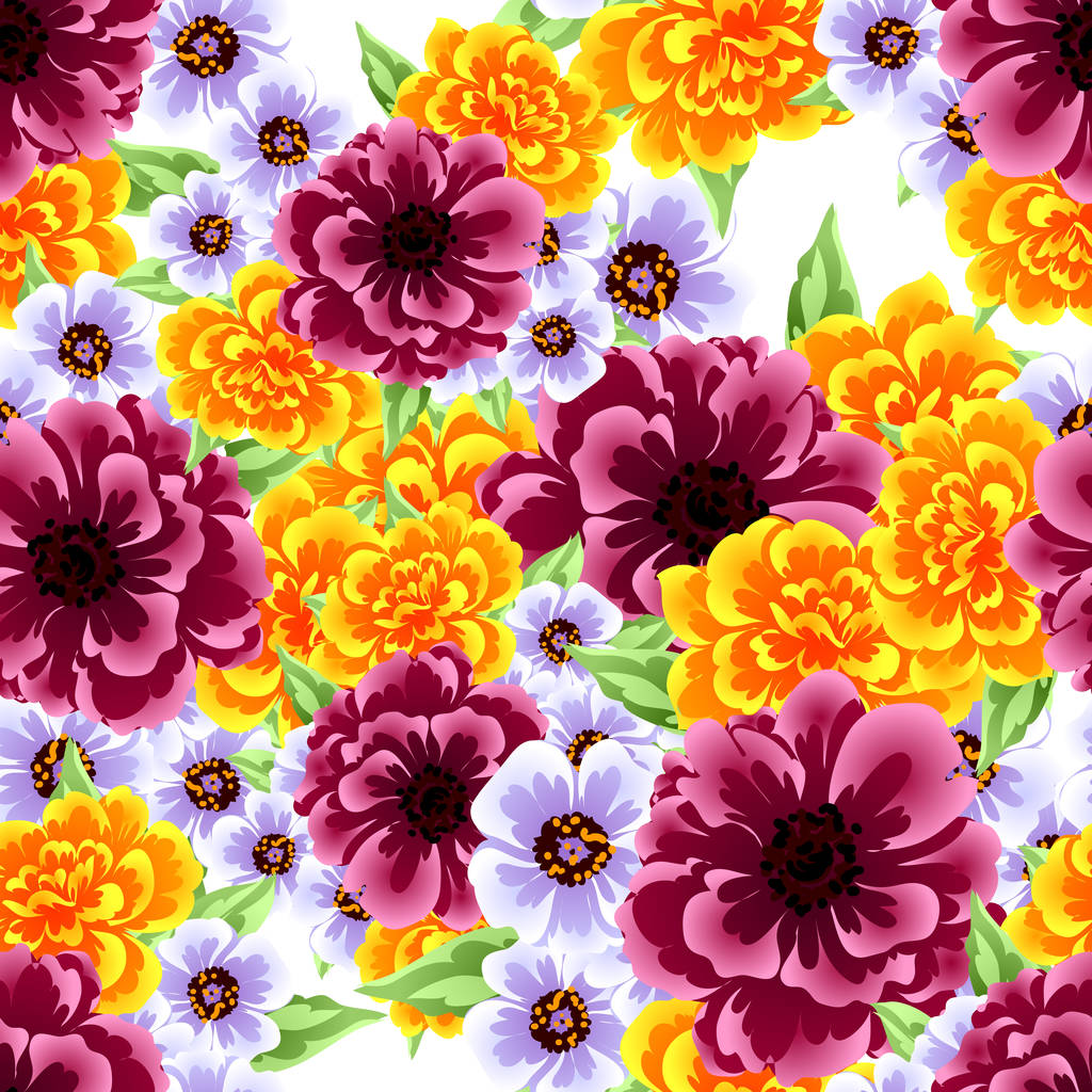 Бесшовный цветочный узор
 - Вектор,изображение