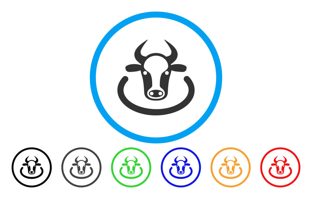 Zaoblené ikona oblasti kráva - Vektor, obrázek