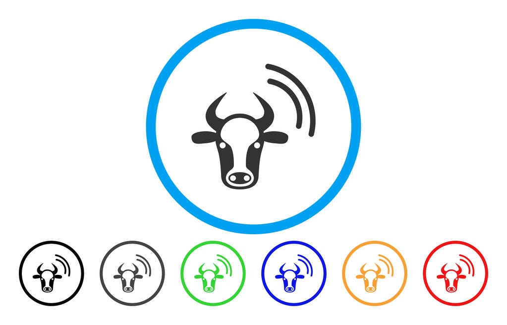 Kráva rádiového signálu zaoblené ikona - Vektor, obrázek