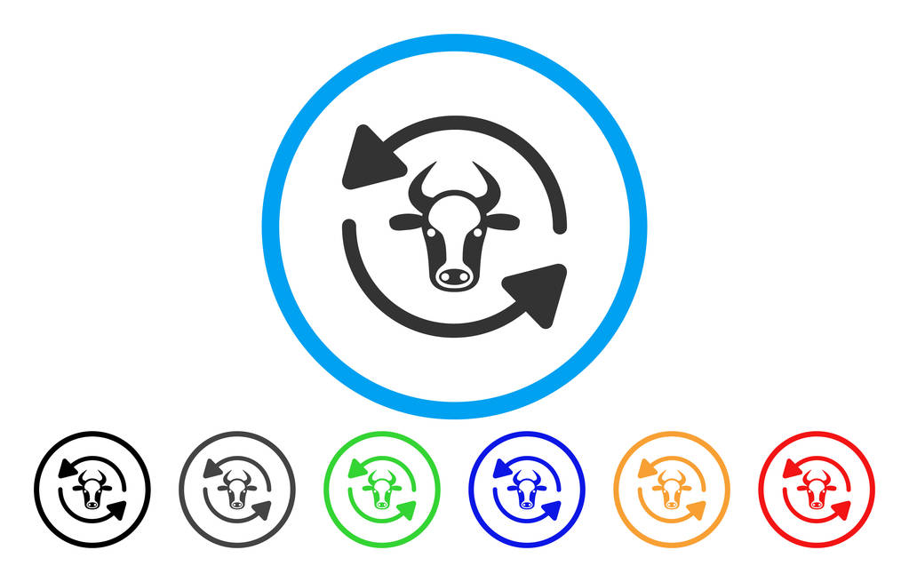 Refresh Cow Rounded Icon - Vector, Image