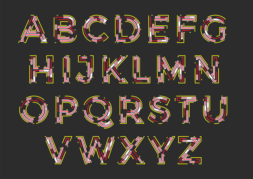 Line art capital alphabet - Vector, Image