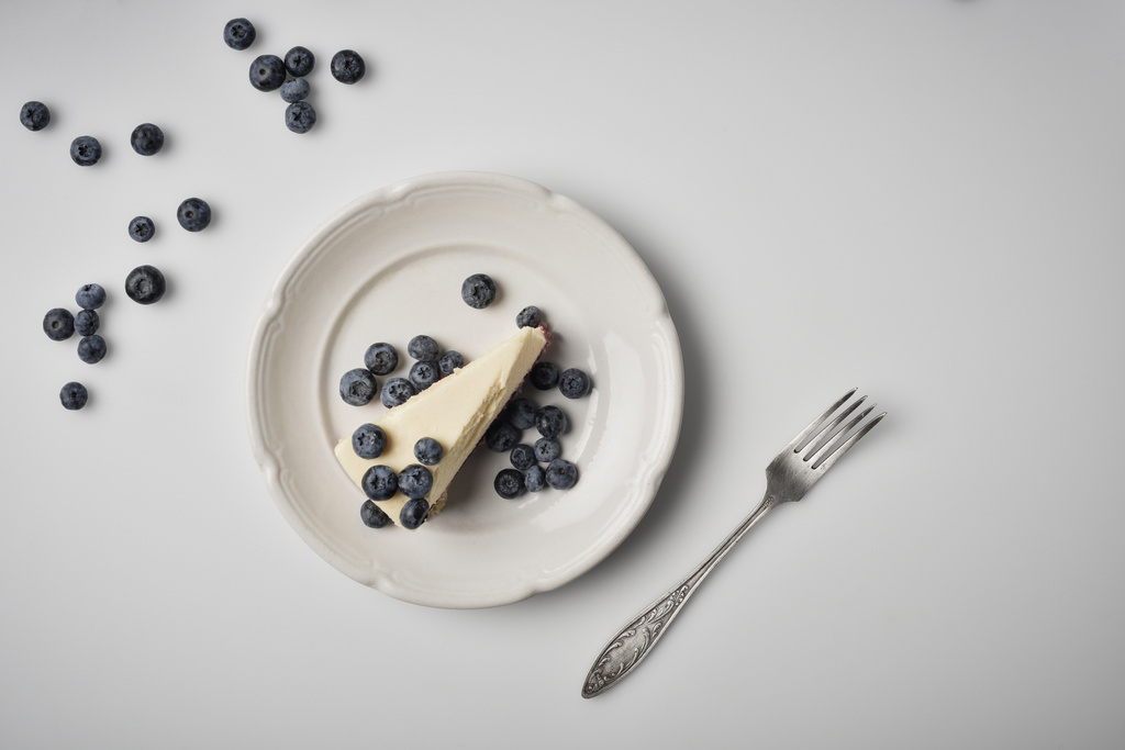 slice of cheesecake with blueberries - Photo, Image