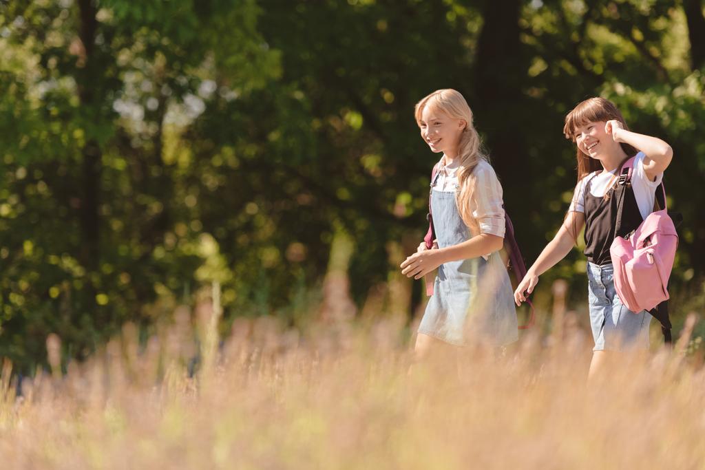 teenagers walking in park  - Photo, Image