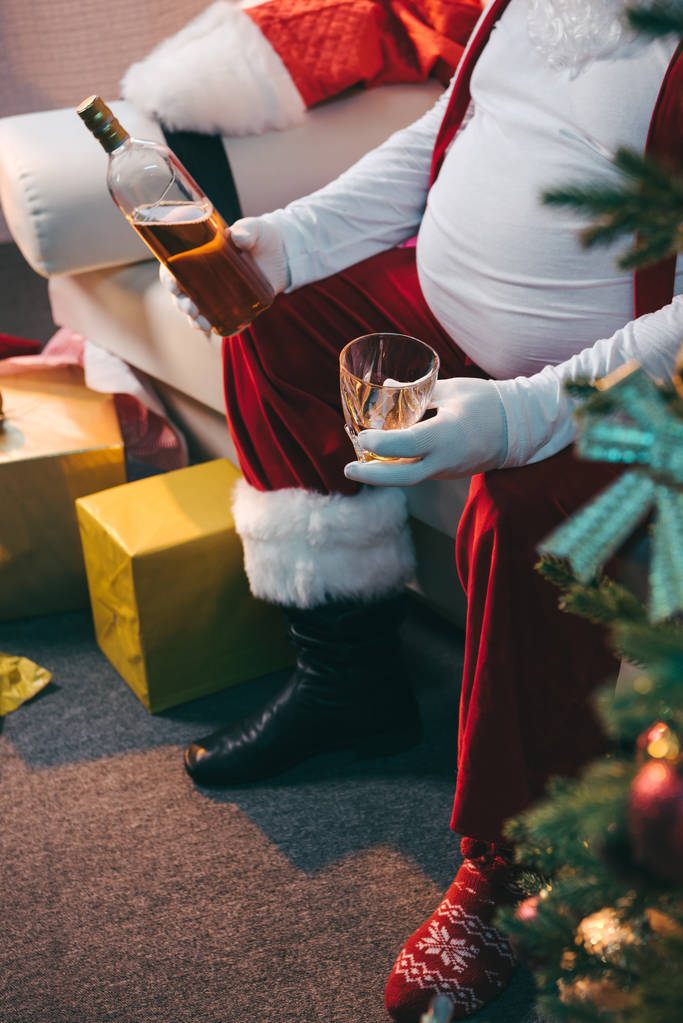 bad santa with alcohol - Photo, Image