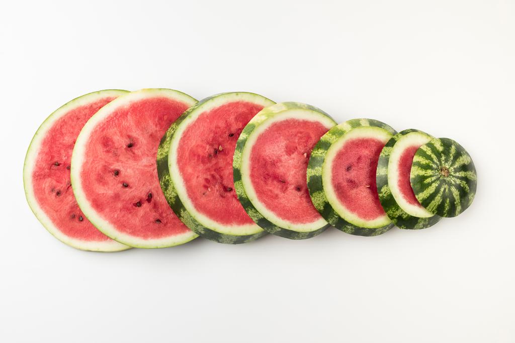 Wassermelonenscheiben hintereinander - Foto, Bild