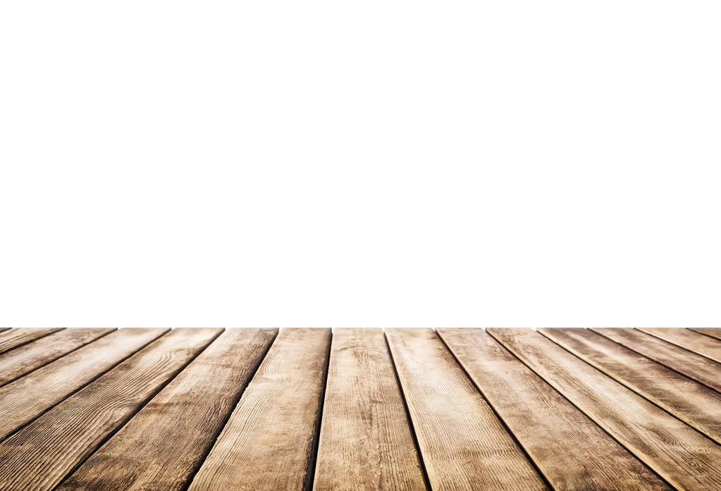 Prázdné starý dřevěný stůl izolovaných na bílém pozadí - Fotografie, Obrázek