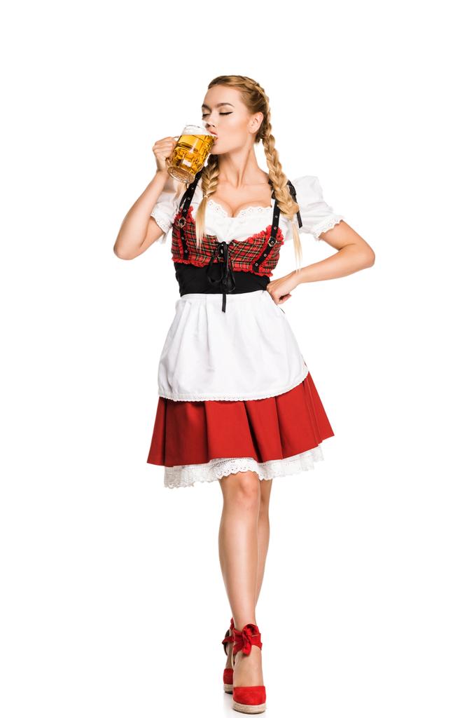 Duits meisje bier drinken - Foto, afbeelding