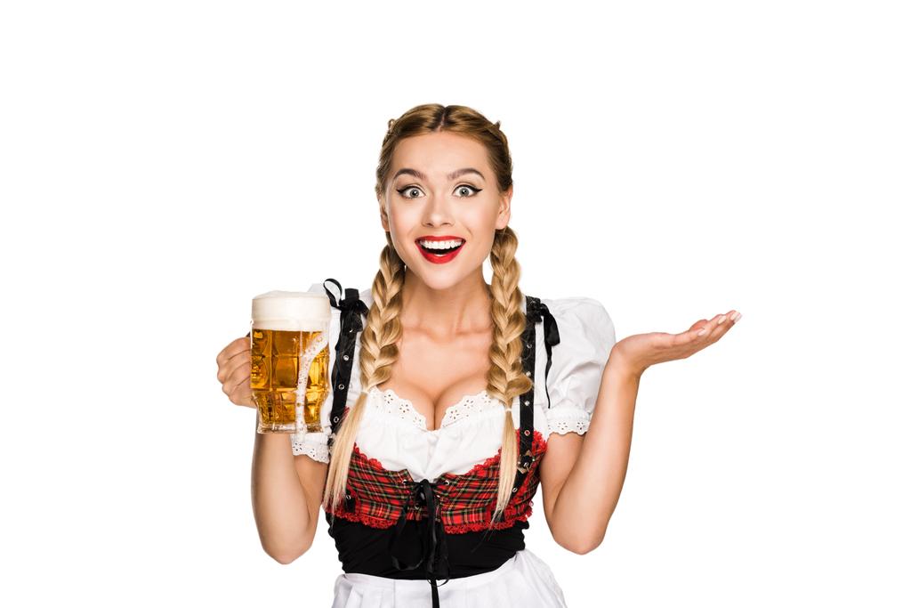 waitress with beer on Oktoberfest  - Photo, Image