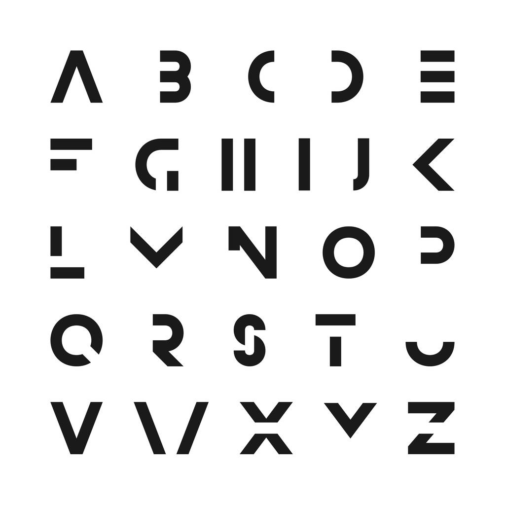 Fonte moderne simple. Alphabet anglais minimaliste. Lettres latines futuristes
. - Vecteur, image