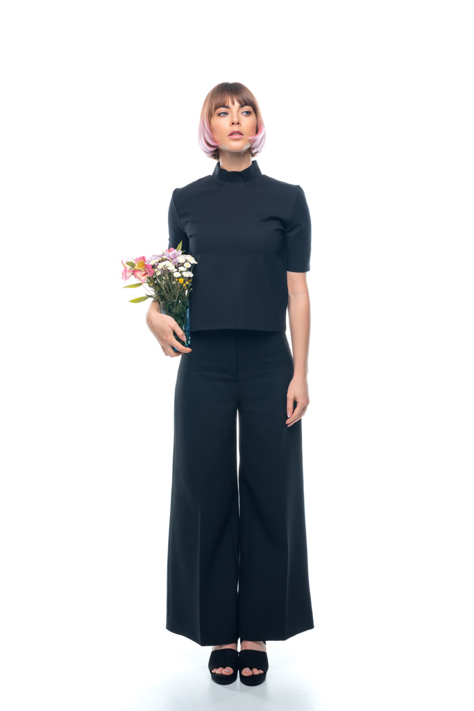 módní dívka v černých šatech - Fotografie, Obrázek