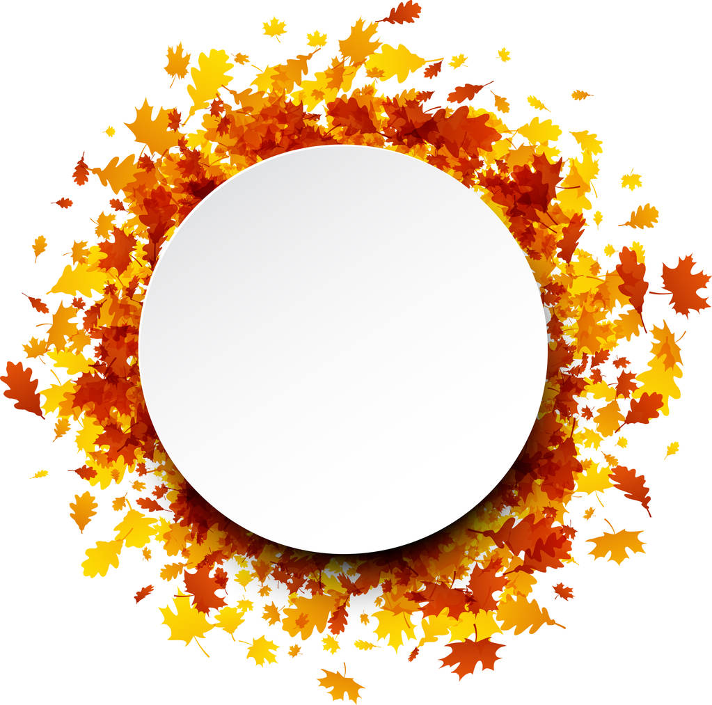 Autumn background with orange leaves.  - Vector, Image
