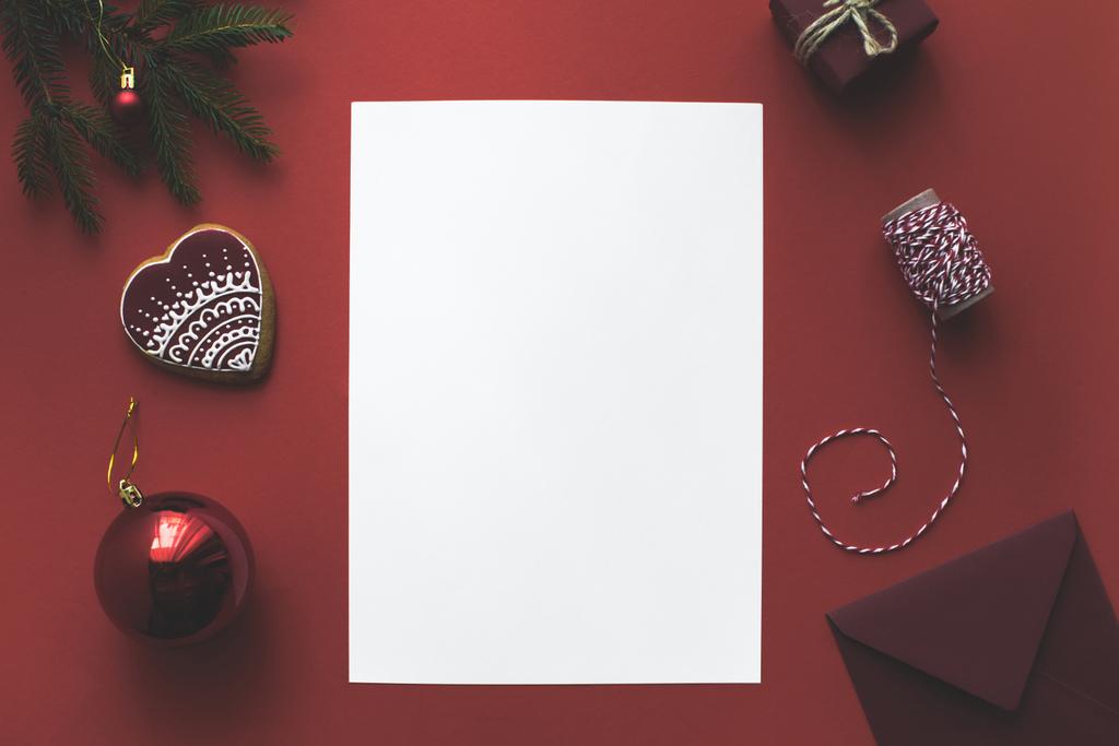 cartão em branco com decorações de Natal
  - Foto, Imagem