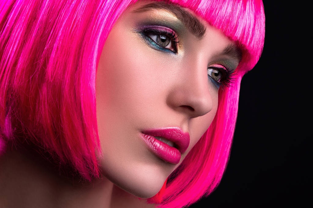 Frau mit rosa Haaren - Foto, Bild