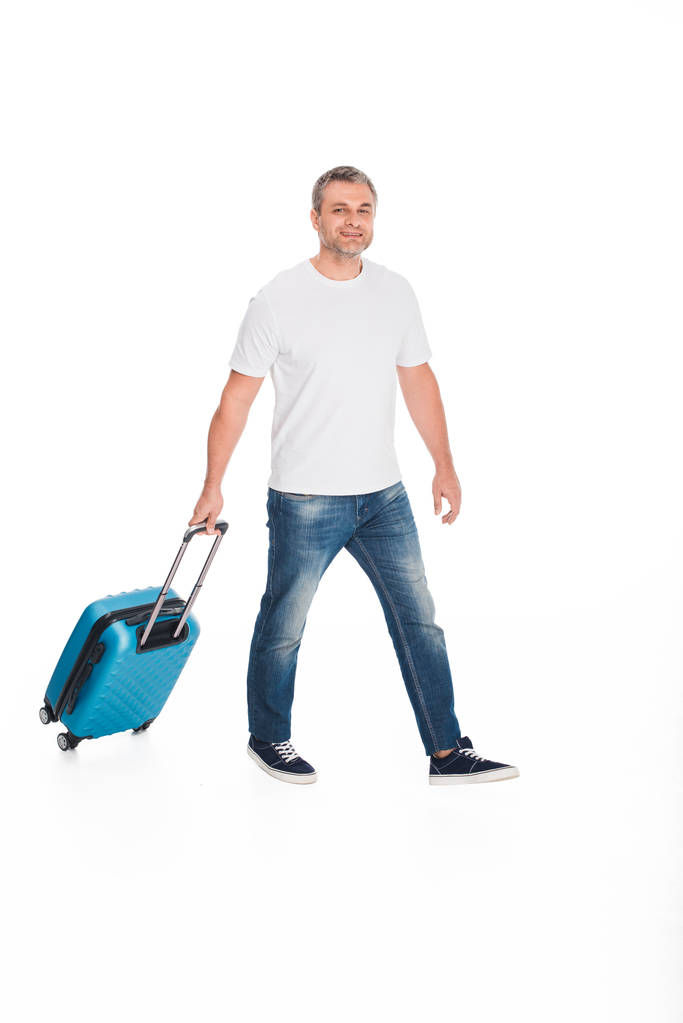 handsome traveler with luggage - Photo, Image