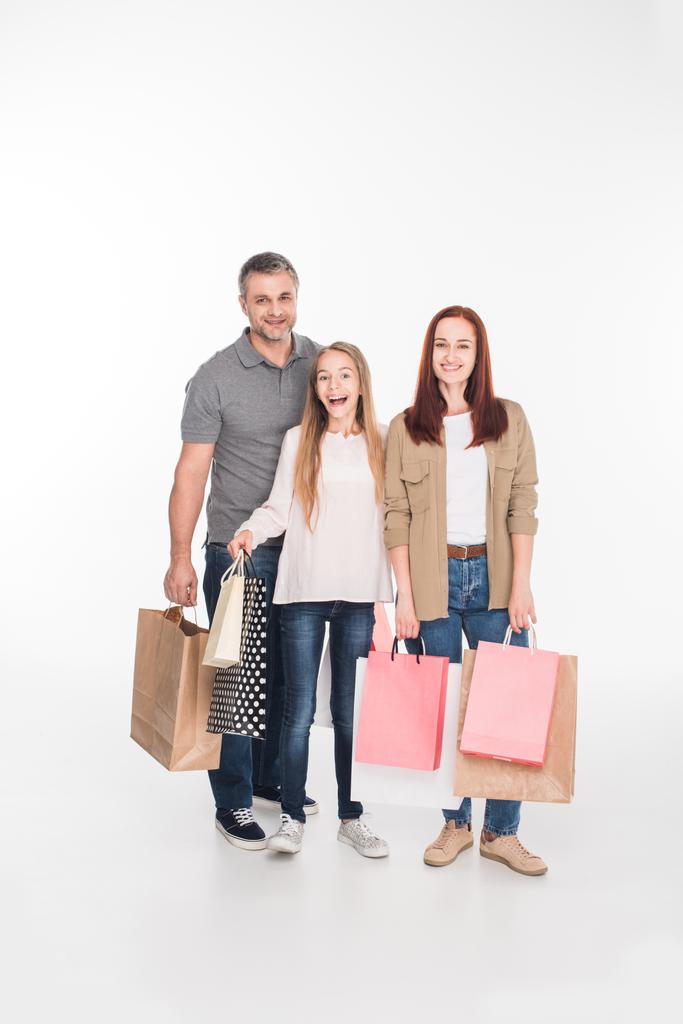 Família com sacos de compras - Foto, Imagem