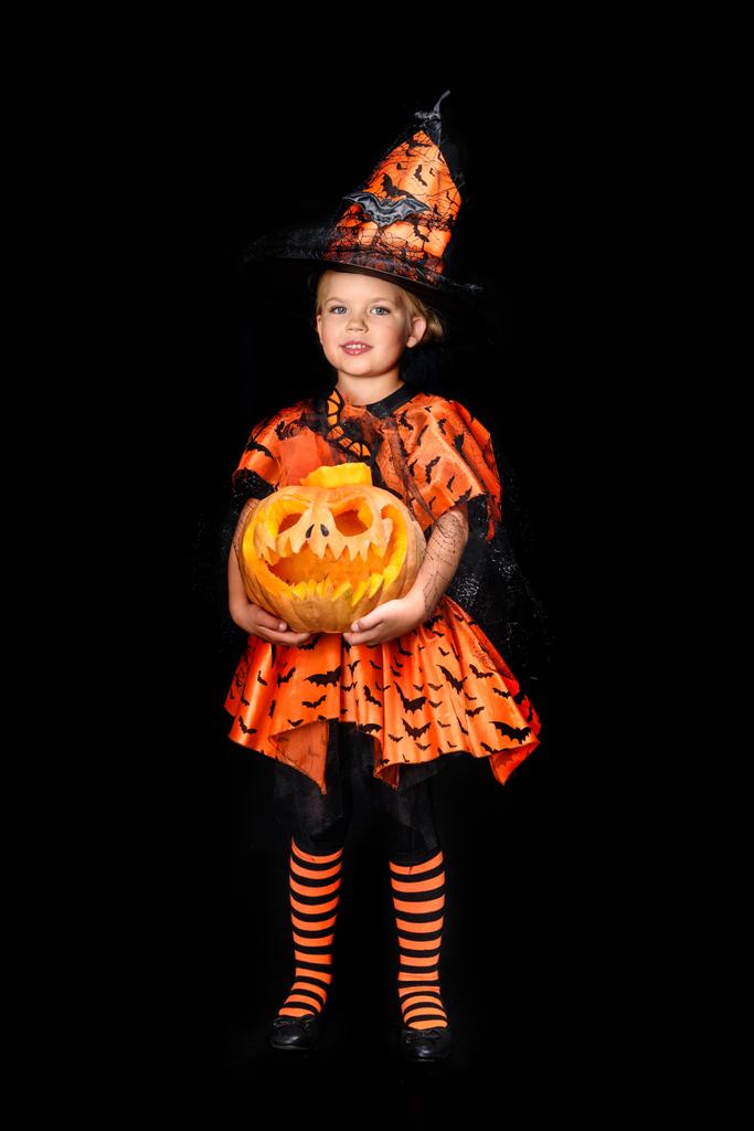 child in halloween costume of witch - Photo, Image