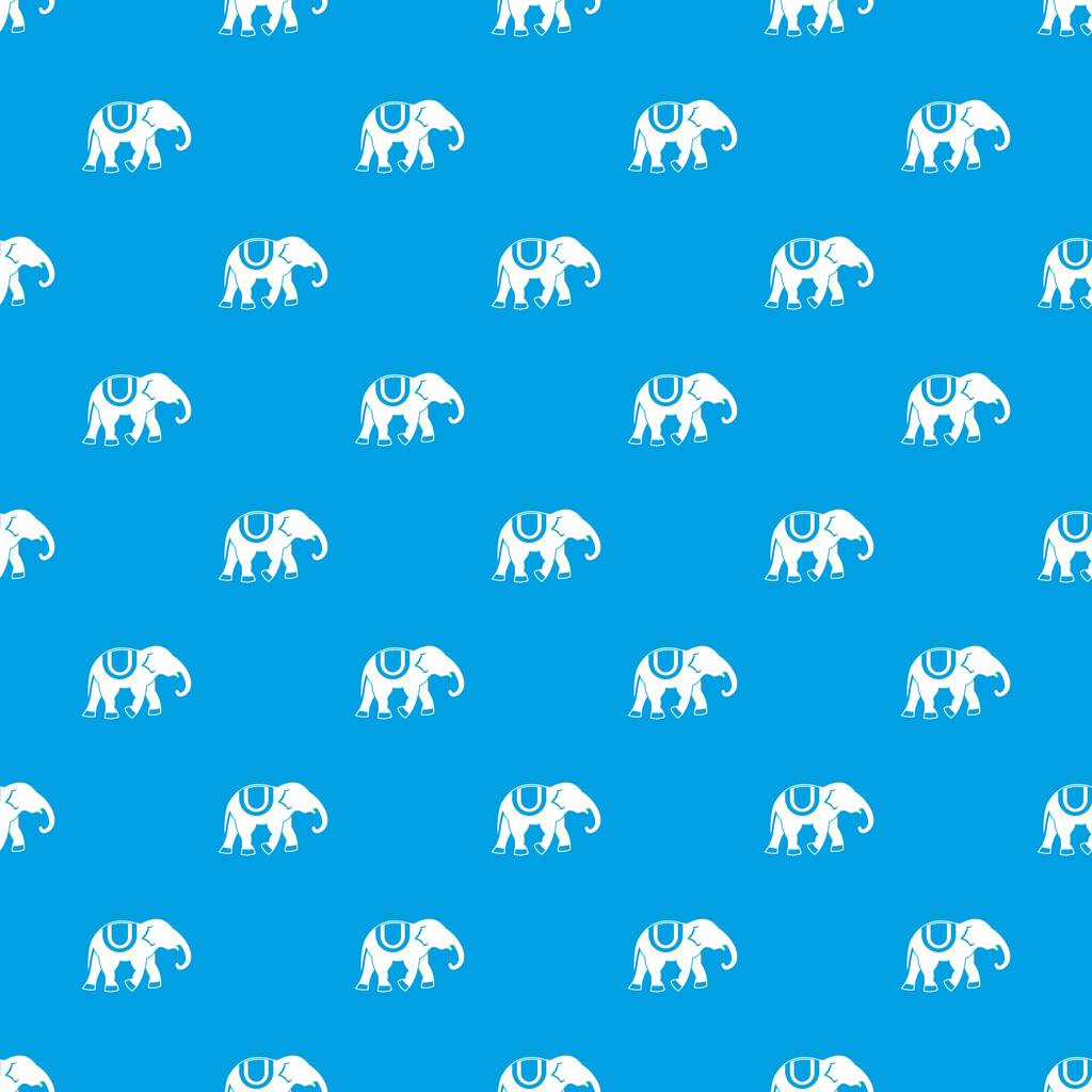 Elefanttikuvio saumaton sininen
 - Vektori, kuva