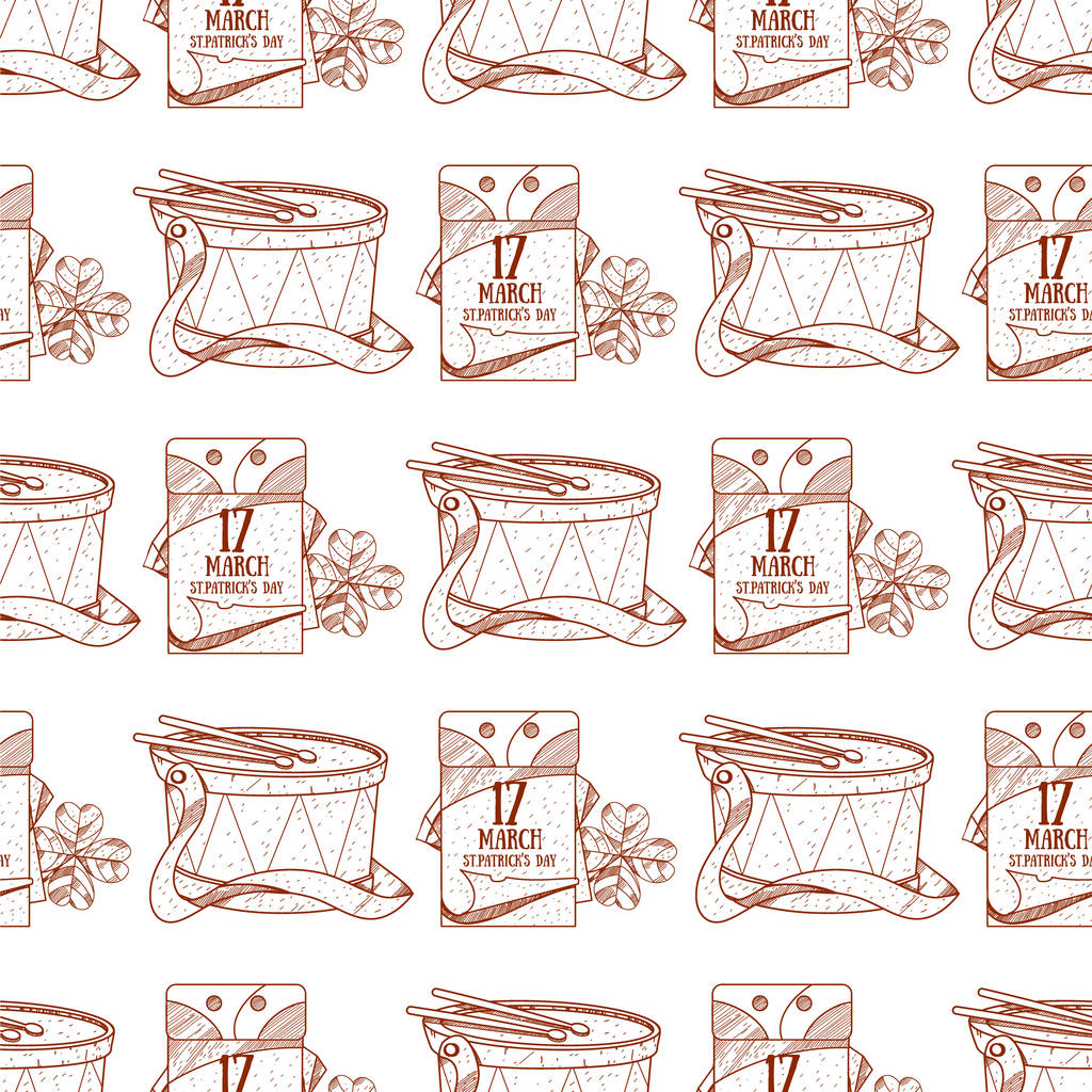 Seamless pattern with  drums  - Vector, Image