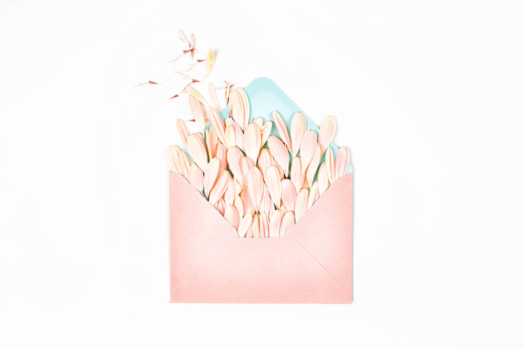 enveloppe postale avec pétales de fleurs
 - Photo, image