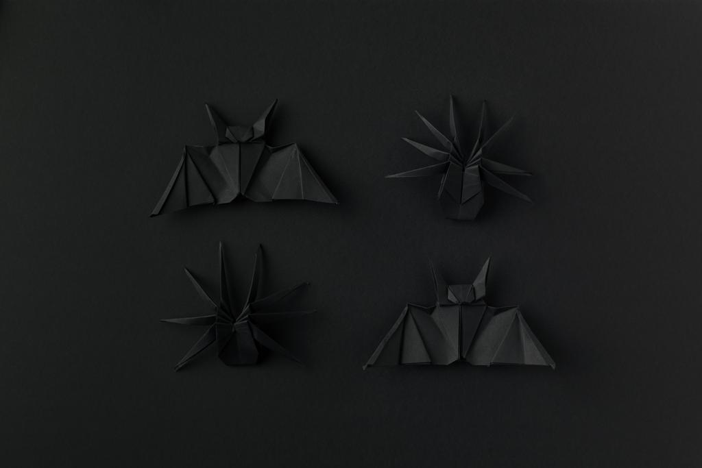 Halloween origami netopýři a pavouci - Fotografie, Obrázek