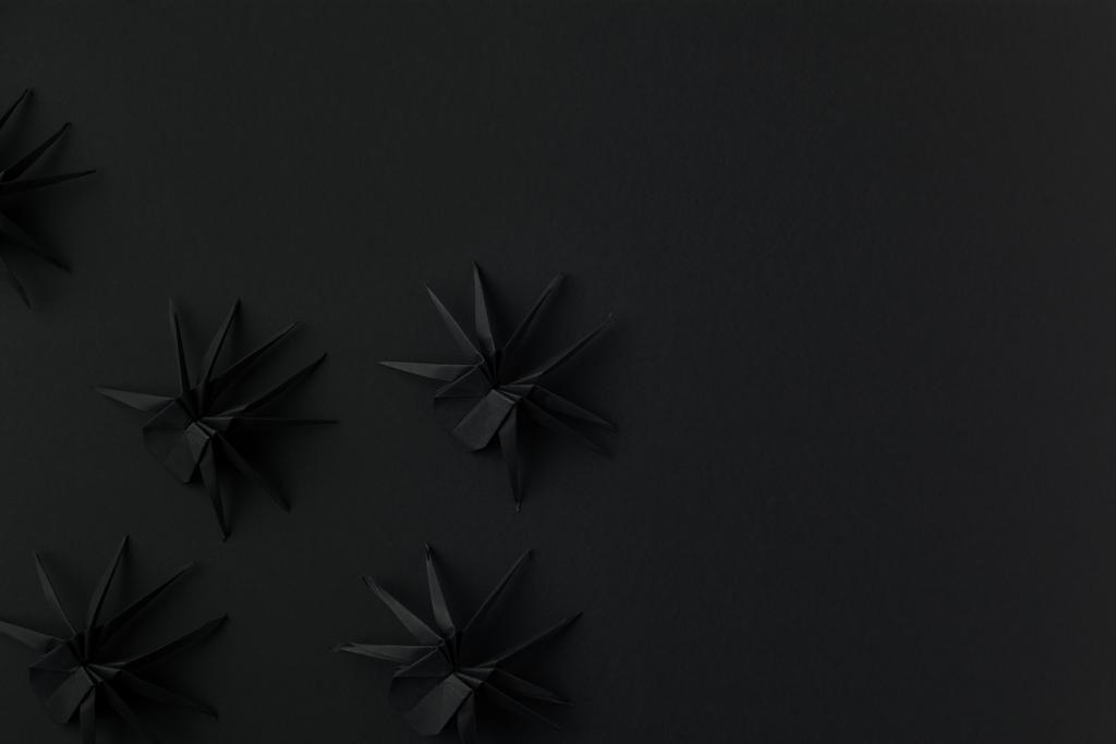 arañas de origami negro para halloween
 - Foto, imagen