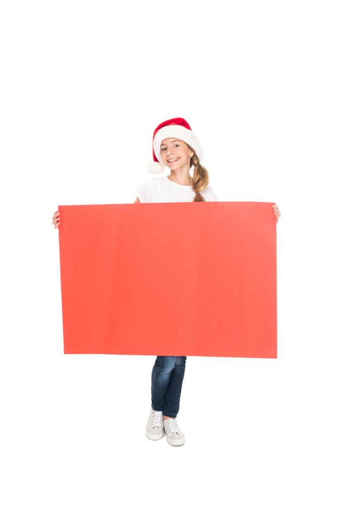 teenager with Christmas empty board - Photo, Image
