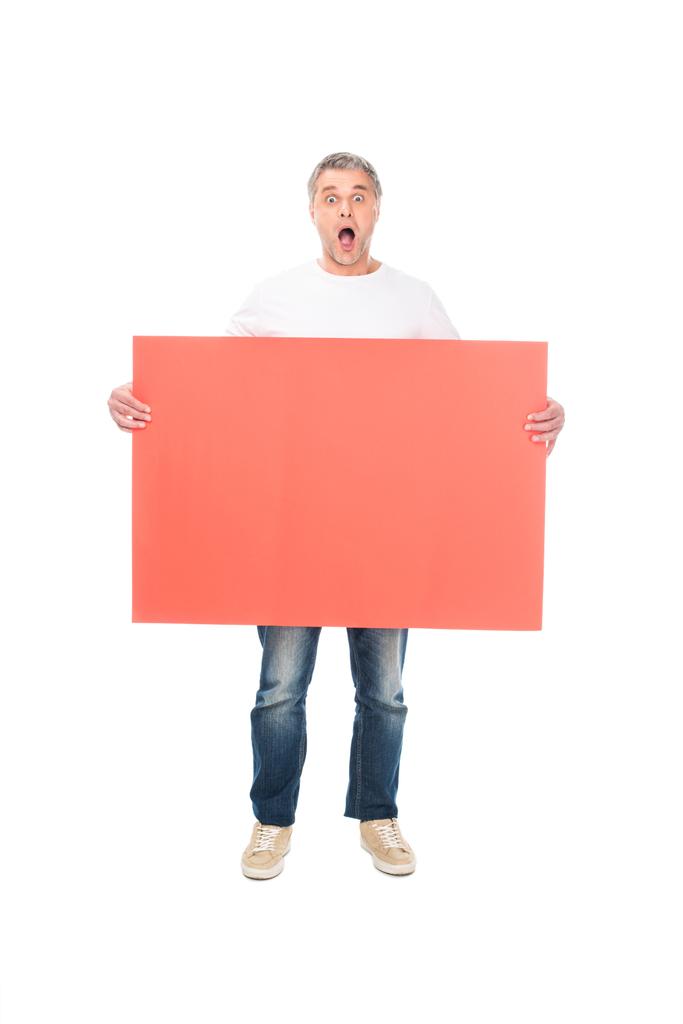 Šokovaný muž s prázdné desky - Fotografie, Obrázek