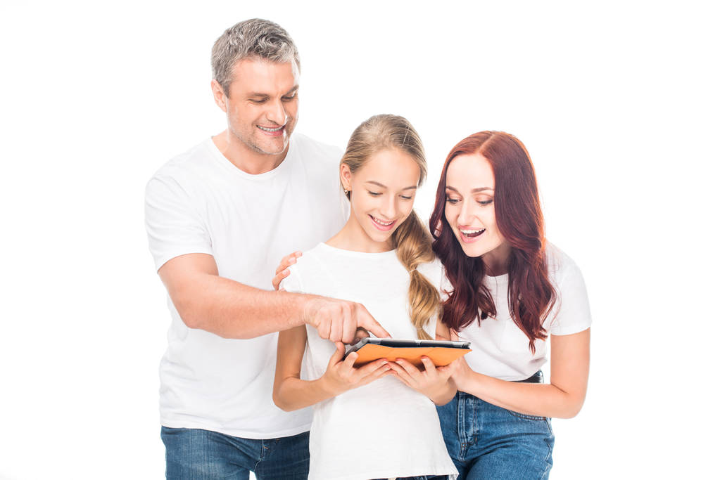 Rodina používající digitální tablet - Fotografie, Obrázek