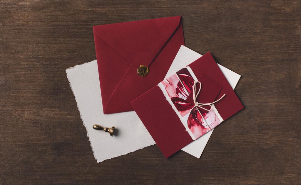 クリスマス招待状と手紙 - 写真・画像