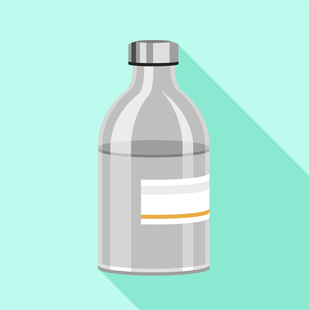 Icona dei bicchieri della bottiglia della medicina, stile piatto
 - Vettoriali, immagini