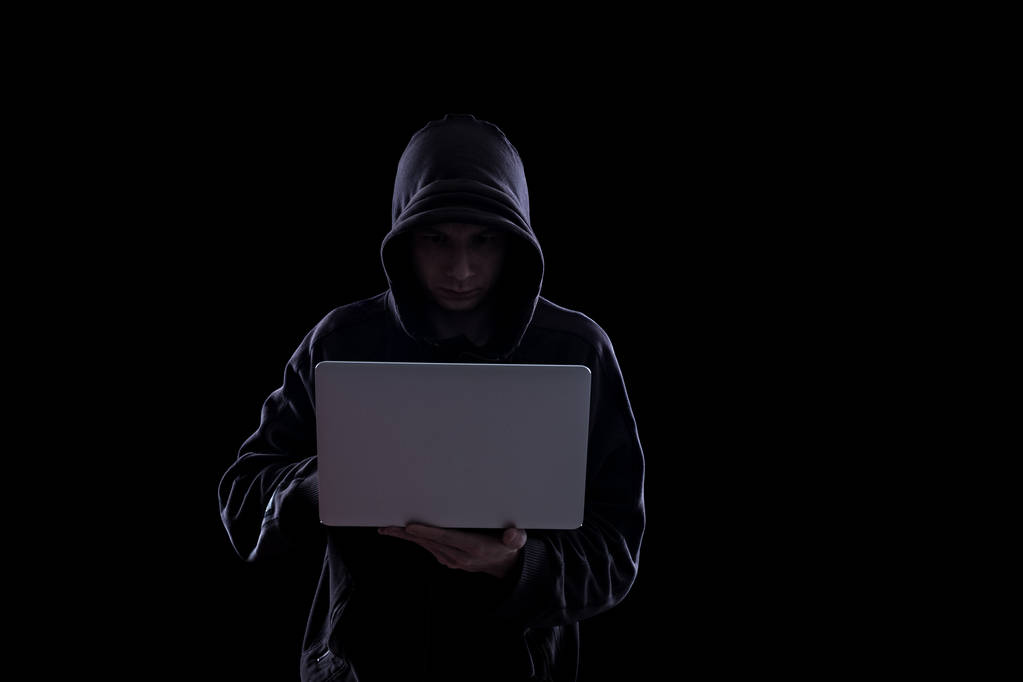 Anonymer Hacker im Dunkeln - Foto, Bild