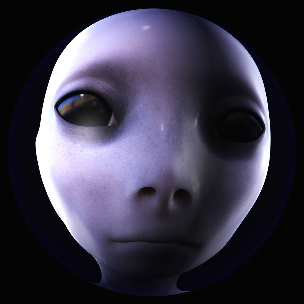 Cyfrowy ilustracja 3d Alien głowy - Zdjęcie, obraz