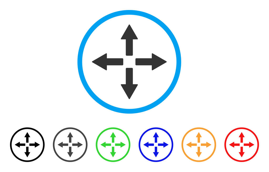 Expand Arrows Rounded Icon - Vector, Image