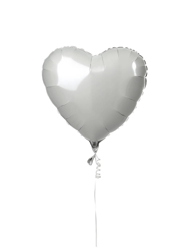 Один большой белый объект сердца воздушный шар на день рождения изолирован
 - Фото, изображение