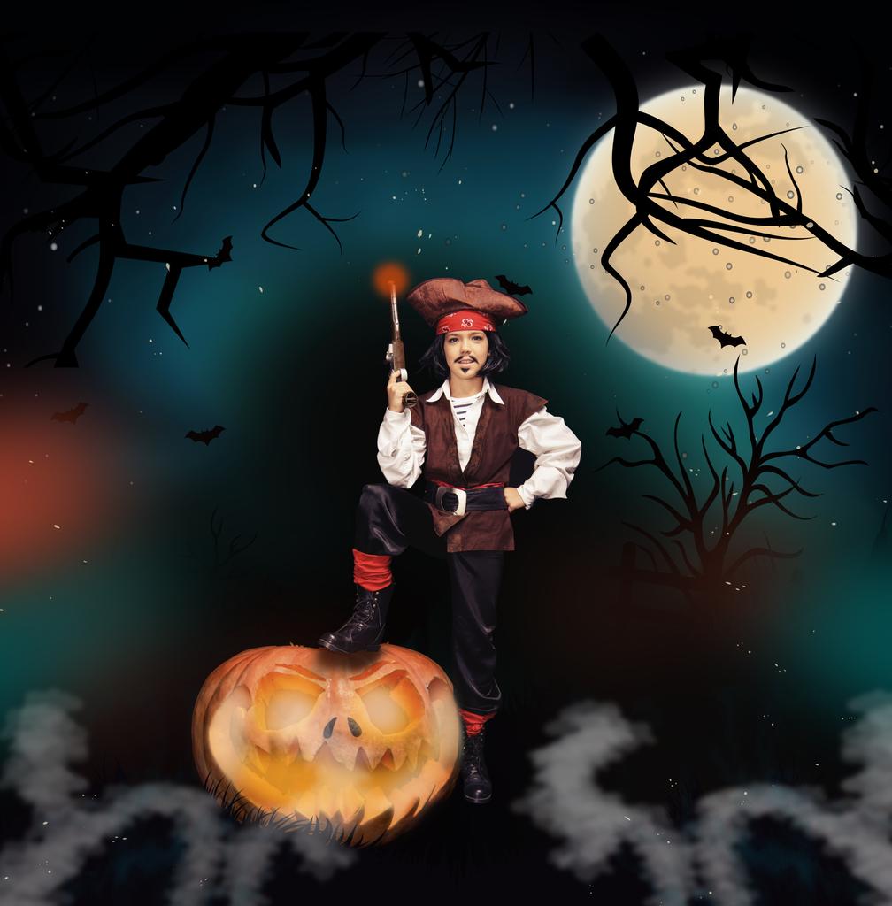 little pirate on halloween - Photo, Image