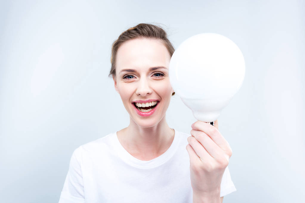 illuminazione donna con lampadina
 - Foto, immagini