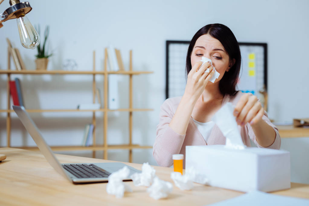 Young female person having a cold - Photo, Image