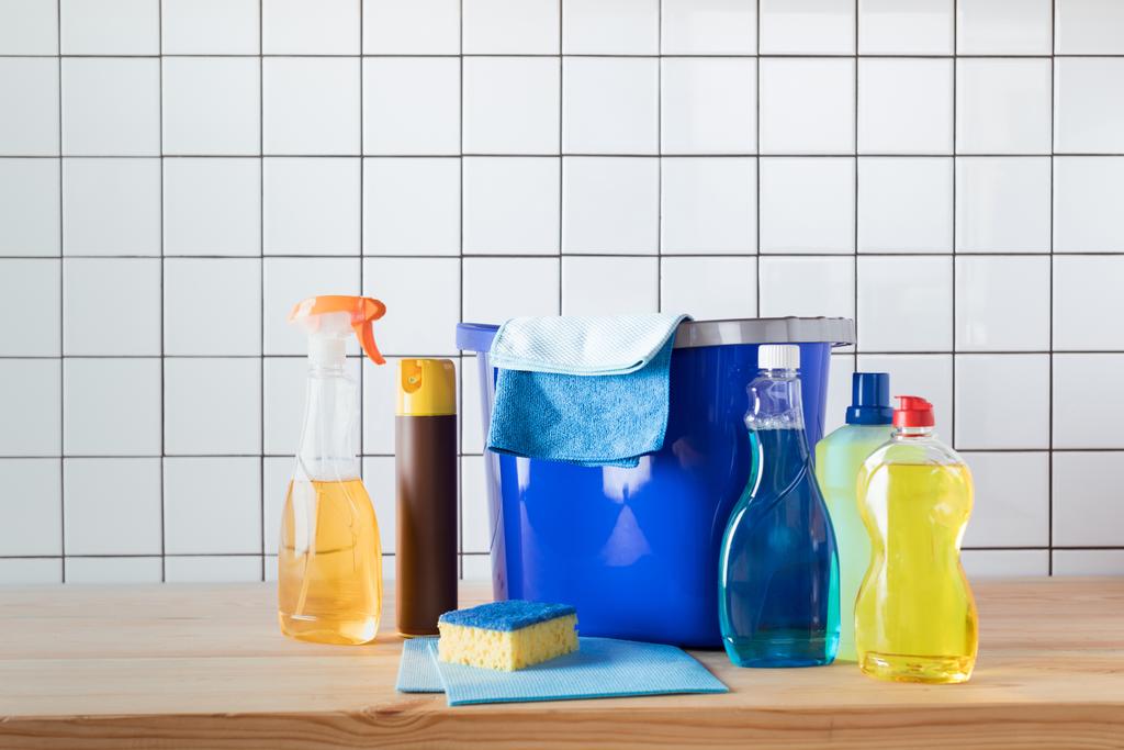 cleaning products and bucket - Photo, Image
