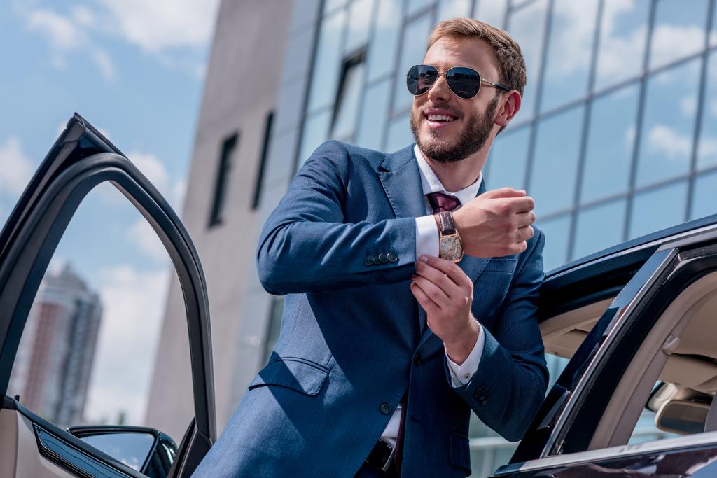 stylish businessman at car - Photo, Image