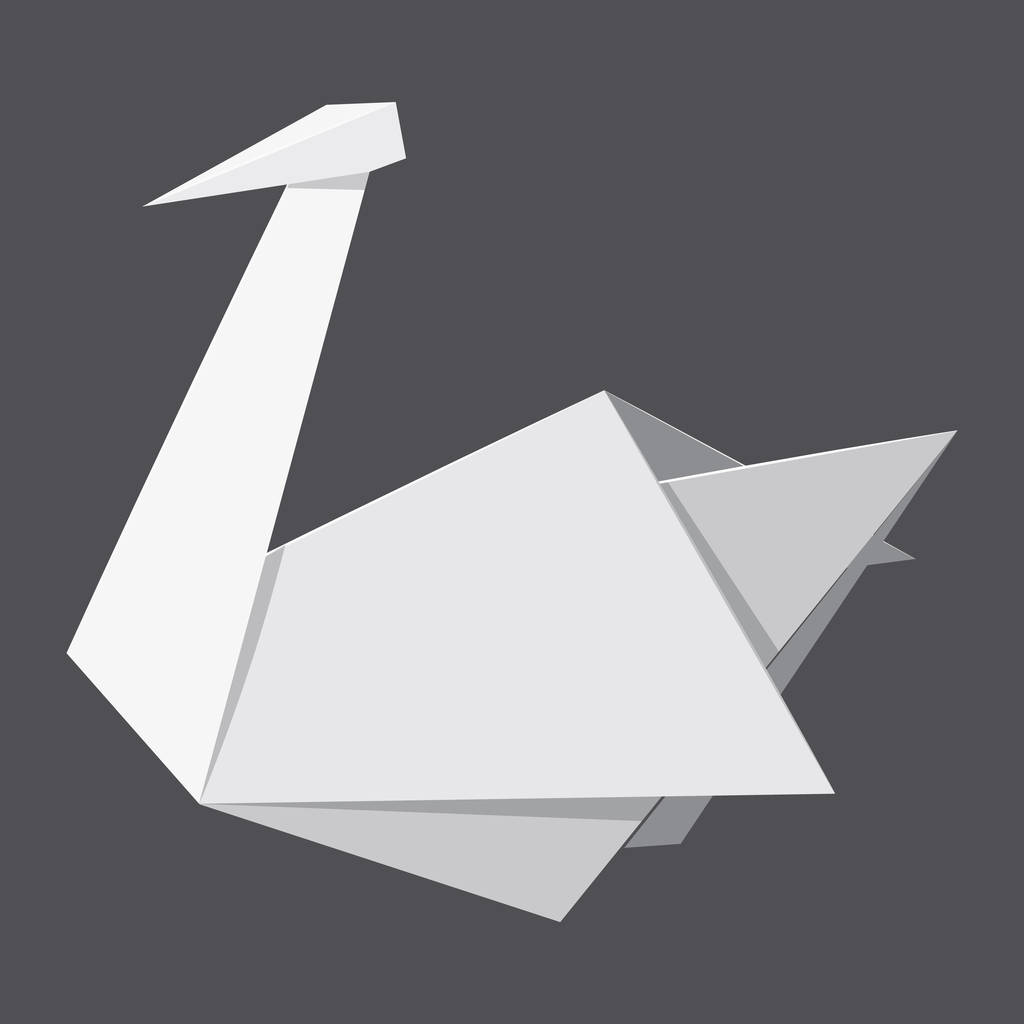 Origami zwaan concept achtergrond, realistische stijl - Vector, afbeelding