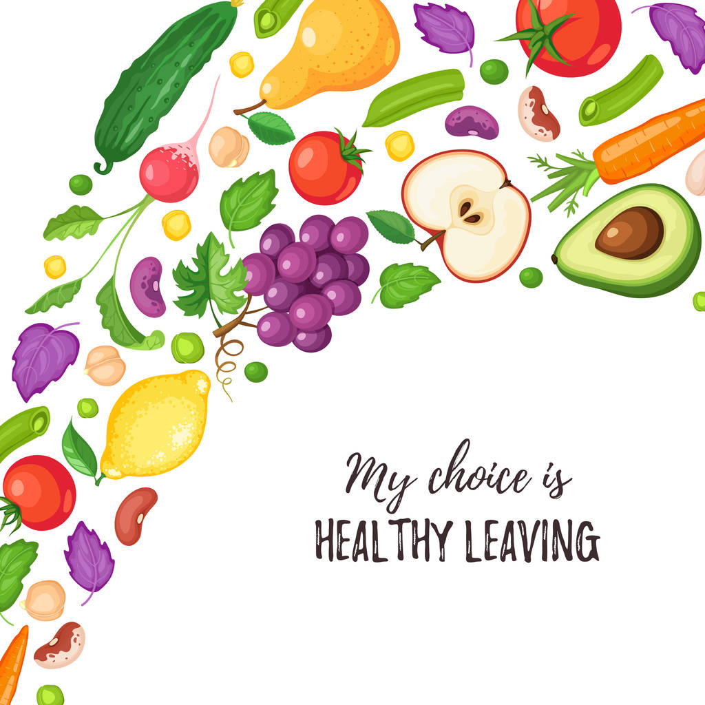 healthy eating poster - Vector, Image