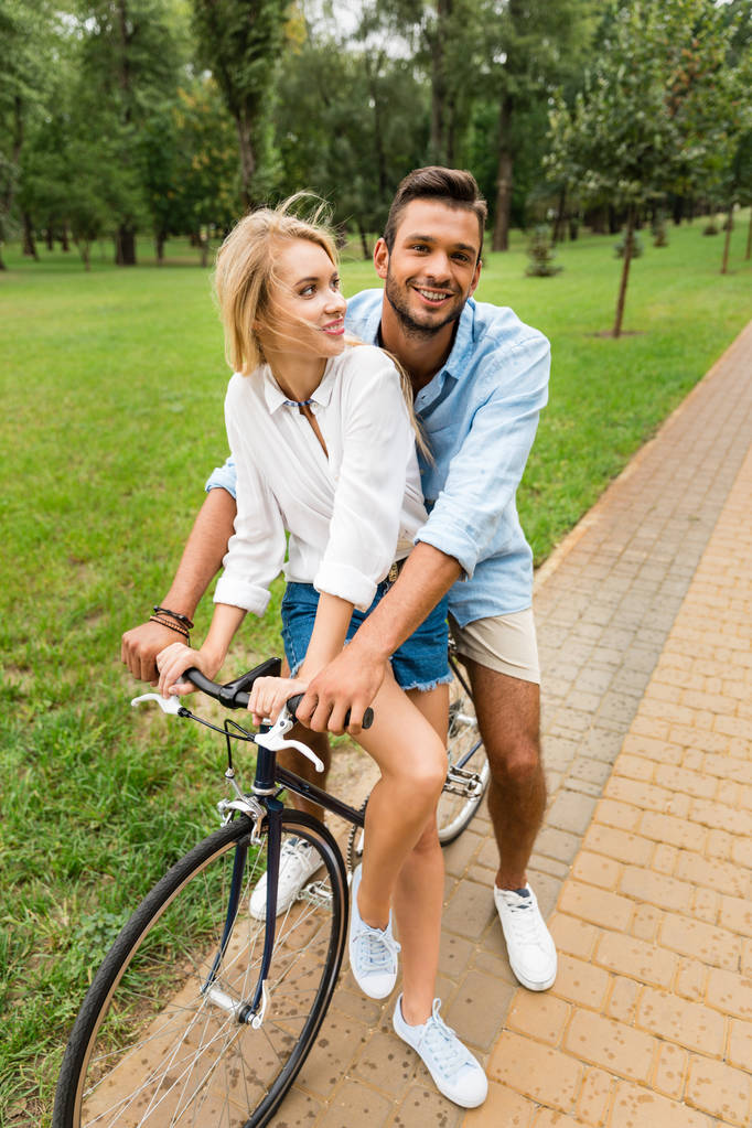 couple riding bicycle - Photo, Image