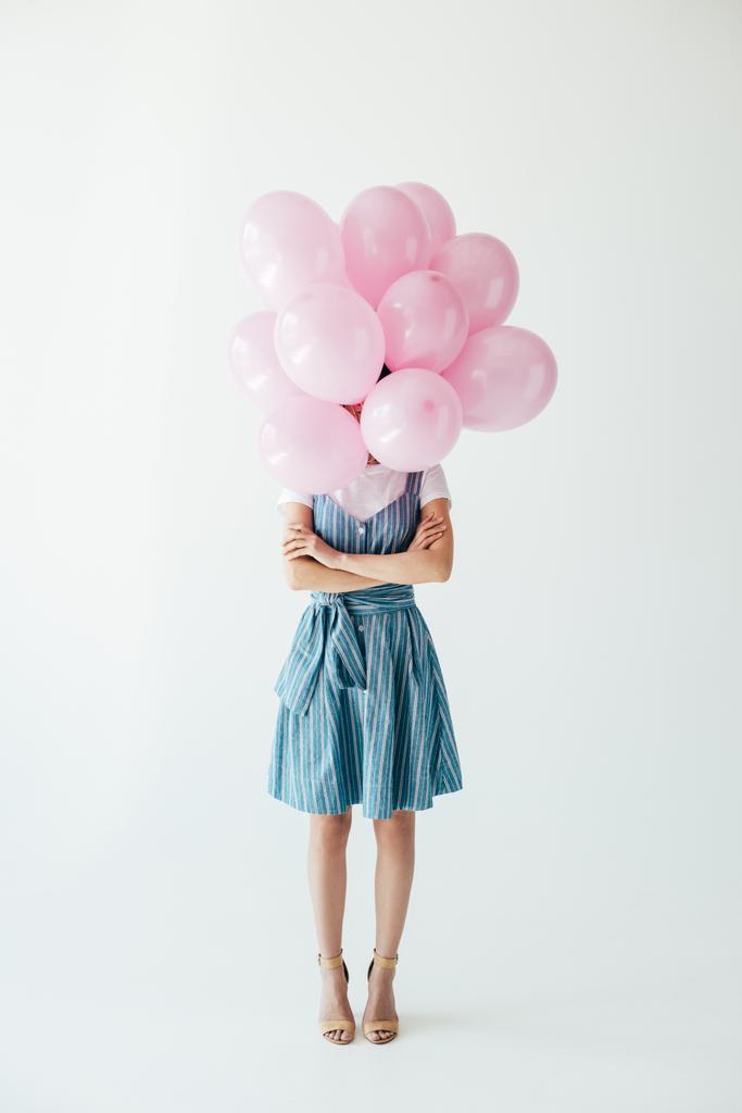 женщина и розовые шарики
 - Фото, изображение