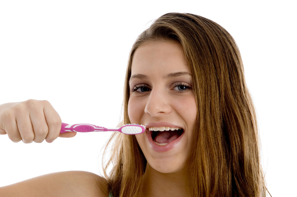 junges weibliches Bewusstsein für Zahnhygiene - Foto, Bild